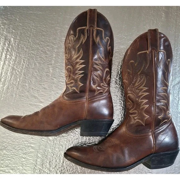 Boulet Mens Brown Leather Western Boots Size 10 Canada Cowboy - Picture 6 of 8